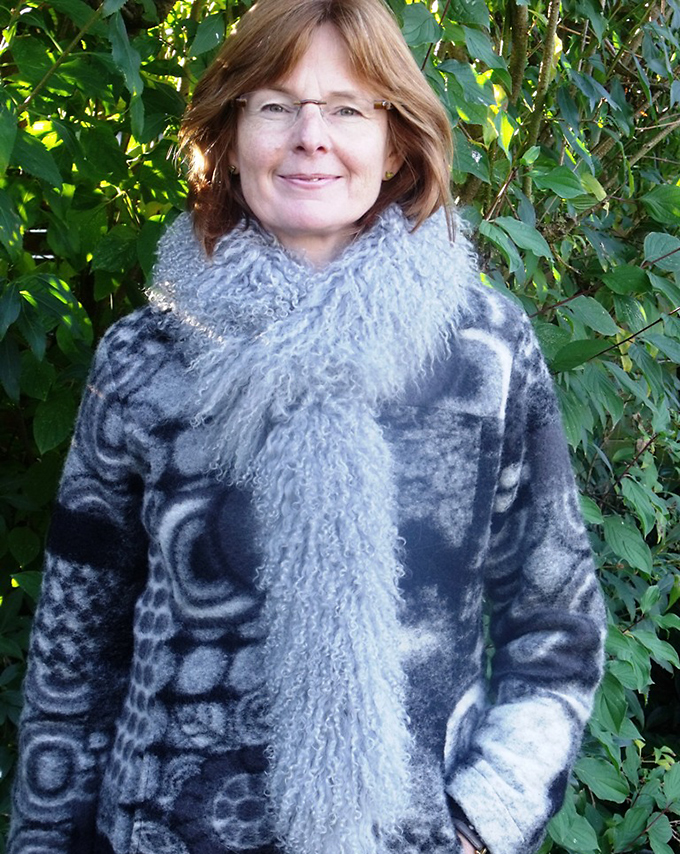 Tibetlamm-Schal Hellgrau